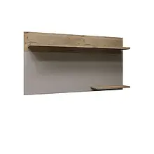 Полиця навісна в вітальню з ДСП/МДФ 1300 Стоун Шиншила сіра/Дуб вікінг Сокме