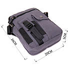 Універсальна текстильна чоловіча сумка на два відділення Vintage 20659 Графитовая, фото 4