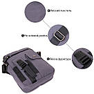 Універсальна текстильна чоловіча сумка на два відділення Vintage 20659 Графитовая, фото 5