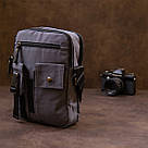 Універсальна текстильна чоловіча сумка на два відділення Vintage 20659 Графитовая, фото 9