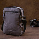 Універсальна текстильна чоловіча сумка на два відділення Vintage 20659 Графитовая, фото 10