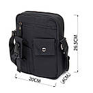 Універсальна текстильна чоловіча сумка на два відділення Vintage 20660 Чорна, фото 3