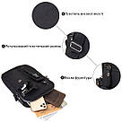 Універсальна текстильна чоловіча сумка на два відділення Vintage 20660 Чорна, фото 4