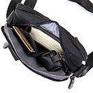 Універсальна текстильна чоловіча сумка на два відділення Vintage 20660 Чорна, фото 5