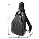 Сумка чоловіча слінг через плече в зернистій шкірі Vintage 20249 Чорна, фото 3