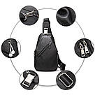 Сумка чоловіча слінг через плече в зернистій шкірі Vintage 20249 Чорна, фото 5