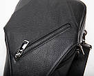 Сумка чоловіча слінг через плече в зернистій шкірі Vintage 20249 Чорна, фото 9