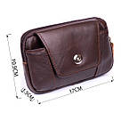 Горизонтальна барсетка на ремінь брюк шкіряна Vintage 20354 Коричнева, фото 3