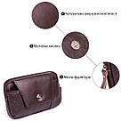 Горизонтальна барсетка на ремінь брюк шкіряна Vintage 20354 Коричнева, фото 4