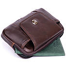 Горизонтальна барсетка на ремінь брюк шкіряна Vintage 20354 Коричнева, фото 9