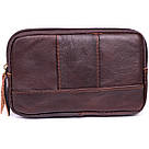 Горизонтальна барсетка на ремінь брюк шкіряна Vintage 20354 Коричнева, фото 10