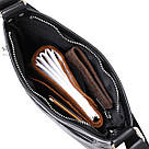 Шкіряна сумка через плече для чоловіків SHVIGEL 11602 Чорний, фото 5