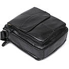 Містка шкіряна чоловіча сумка Vintage 20683 Чорний, фото 3