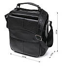 Містка шкіряна чоловіча сумка Vintage 20683 Чорний, фото 4