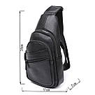 Стильна шкіряна чоловіча сумка через плече Vintage 20672 Чорний, фото 3