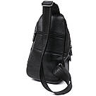 Компактна шкіряна чоловіча сумка через плече Vintage 20684 Чорний, фото 2