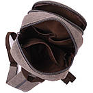 Оригінальна сумка-рюкзак з двома відділеннями із щільного текстилю Vintage 22161 Сірий, фото 6