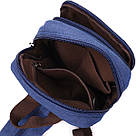 Універсальна сумка-рюкзак із двома відділеннями із щільного текстилю Vintage 22165 Синій, фото 7