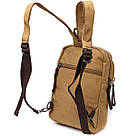 Зручна сумка-рюкзак у стилі мілітарі з двома відділеннями із щільного текстилю Vintage 22166 Пісочний, фото 2