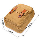 Зручна сумка-рюкзак у стилі мілітарі з двома відділеннями із щільного текстилю Vintage 22166 Пісочний, фото 3