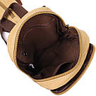 Зручна сумка-рюкзак у стилі мілітарі з двома відділеннями із щільного текстилю Vintage 22166 Пісочний, фото 6