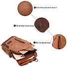 Практична чоловіча сумка через плече Vintage 20389 Коричневий, фото 4