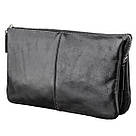 Барсетка чоловіча GRANDE PELLE 11146 з гладкої шкіри Чорна, фото 2