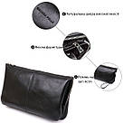 Барсетка чоловіча GRANDE PELLE 11146 з гладкої шкіри Чорна, фото 4