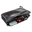 Барсетка чоловіча GRANDE PELLE 11146 з гладкої шкіри Чорна, фото 5