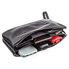 Барсетка чоловіча GRANDE PELLE 11147 шкіряна Чорна флотар, фото 5