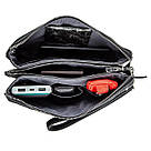 Барсетка чоловіча GRANDE PELLE 11147 шкіряна Чорна флотар, фото 6