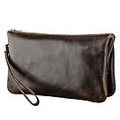 Барсетка чоловіча GRANDE PELLE 11263 в гладку шкіру Коричнева, фото 2