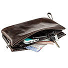 Барсетка чоловіча GRANDE PELLE 11263 в гладку шкіру Коричнева, фото 6