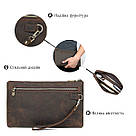 Красива барсетка чоловіча в шкірі Crazy horse Vintage 14954 Коричнева, фото 4