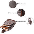 Чоловіча текстильна сумка через плече з ущільненою спинкою Vintagе 22173 Сірий, фото 4