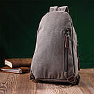 Чоловіча текстильна сумка через плече з ущільненою спинкою Vintagе 22173 Сірий, фото 10