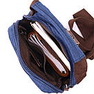 Цікава плечова сумка для чоловіків із щільного текстилю Vintage 22190 Синій, фото 7