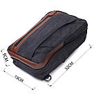 Оригінальна чоловіча сумка через плече із щільного текстилю Vintage 22192 Чорний, фото 3