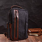 Оригінальна чоловіча сумка через плече із щільного текстилю Vintage 22192 Чорний, фото 9