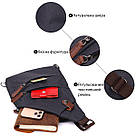 Сумка через плече для чоловіків з текстилю Vintage 22196 Чорний, фото 4