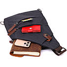 Сумка через плече для чоловіків з текстилю Vintage 22196 Чорний, фото 7