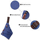 Модна чоловіча сумка через плече з текстилю Vintage 22199 Синій, фото 4