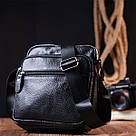 Сумка чоловіча Vintage 20678 шкіряна Чорний, фото 9
