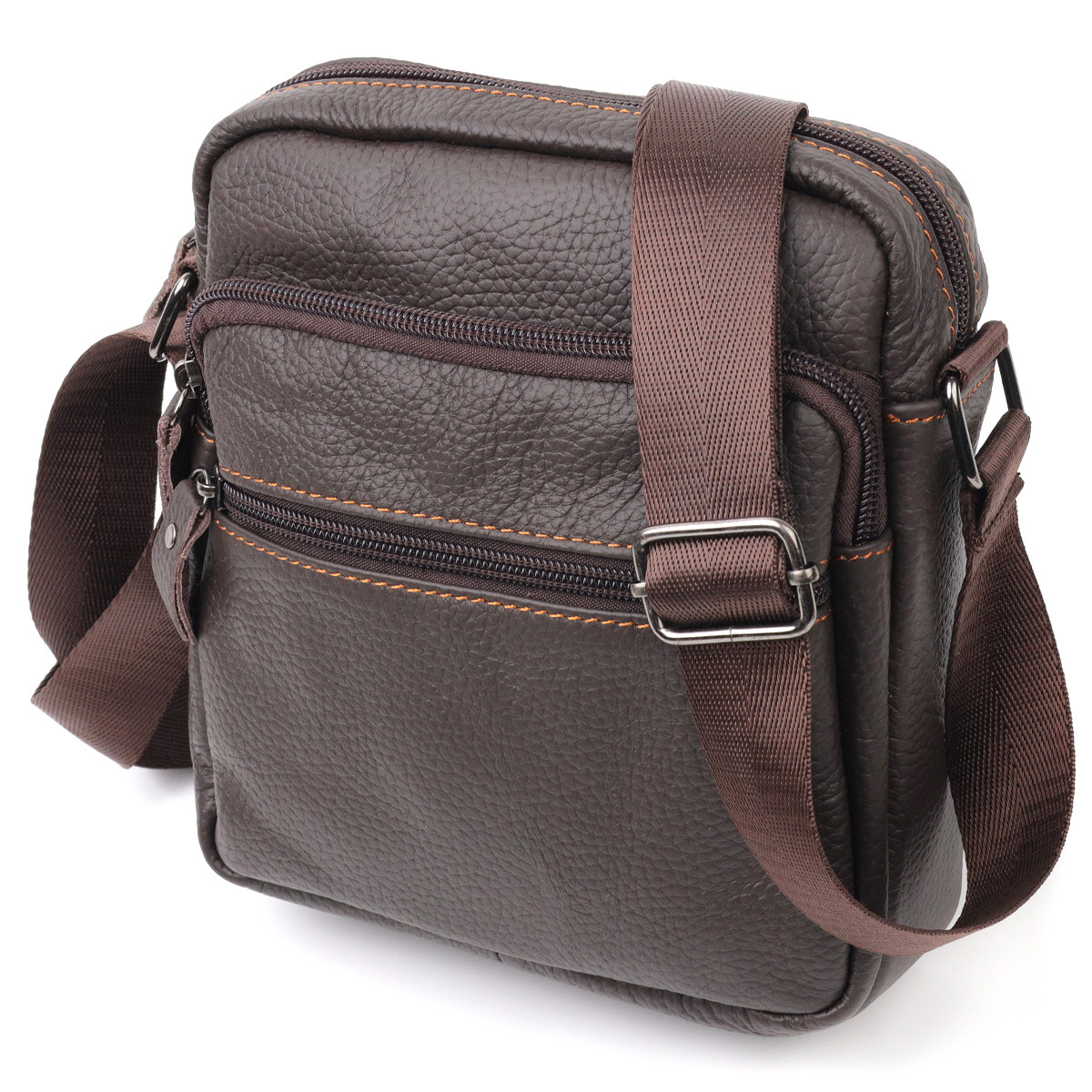 Сумка чоловіча Vintage 20687 шкіряна Коричневий, фото 1