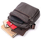 Сумка чоловіча Vintage 20687 шкіряна Коричневий, фото 8