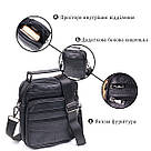 Сумка вертикальна шкіряна 21270 Vintage Чорна, фото 4