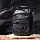 Сумка вертикальна шкіряна 21270 Vintage Чорна, фото 9