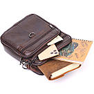 Практична чоловіча сумка шкіряна 21272 Vintage Коричнева, фото 9