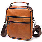 Зручна чоловіча сумка з ручкою шкіряна 21273 Vintage Руда, фото 2