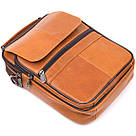 Зручна чоловіча сумка з ручкою шкіряна 21273 Vintage Руда, фото 5